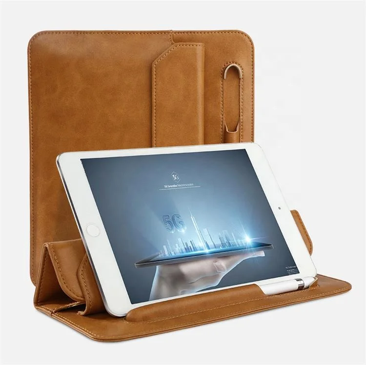 New arrived tablet case for iPad foldable Italian leather with pencil holder