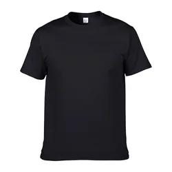 Wholesale Short Sleeve Blank Solid Color Print Logo Ring Spun Cotton Mens Custom T Shirts