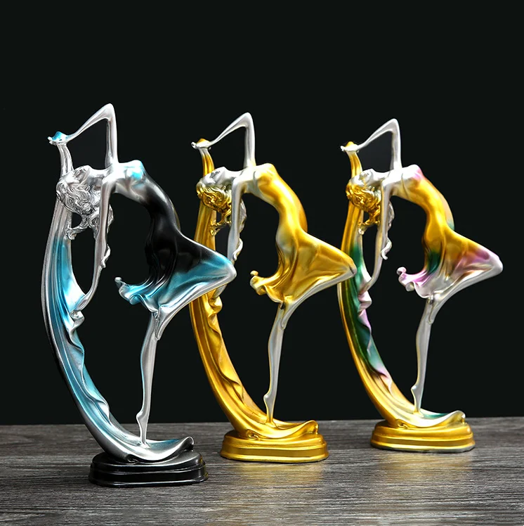 High Quality Dancing Girl Statue Elegant Lady Figurines Desktop Crafts Dancer Sculptures