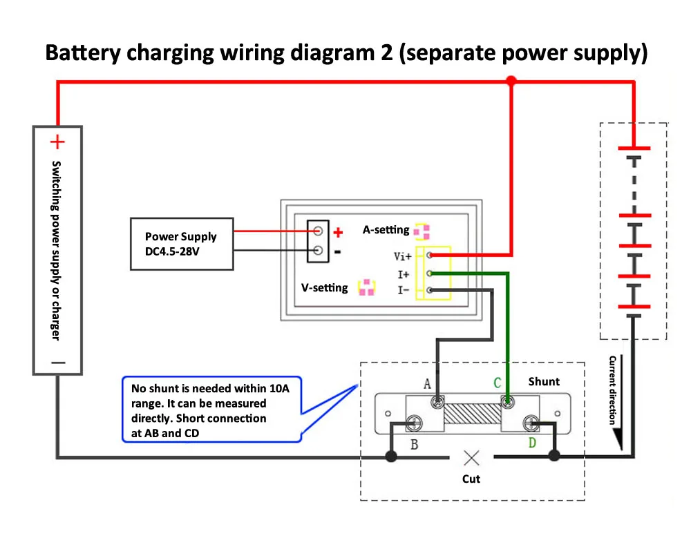0.28 inch 3 digits DC 0-300V 10A Voltmeter Ammeter Red Blue Volt Amp Meter Gauge Dual Digital LED Display for car motorcycle