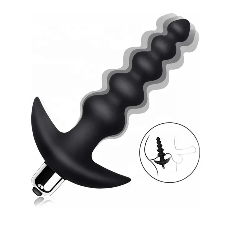 Vibrating Anal Beads Butt Plug Silicone 16 Vibration Modes Anal Sex Toy Bullet Vibrator for Men Women and Couples