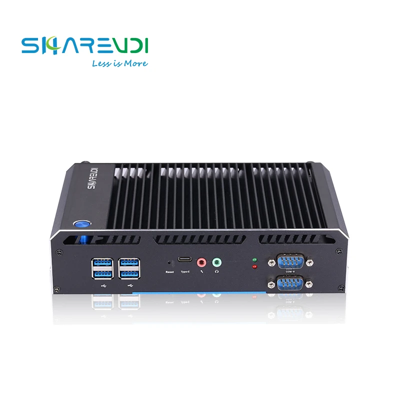 Fanless Compact 2 Lan i3 5005U i5 5300U 4K TPM X86 RS232/RS485 GPIO 9-36V barebone system Industrial mini pc for Kiosk