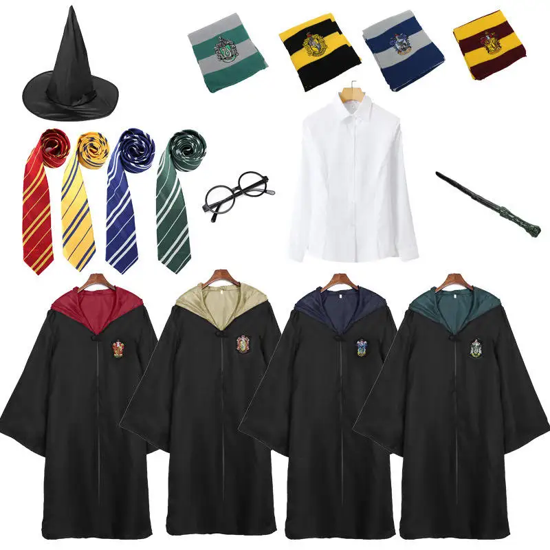 New arrival Harry Cosplay Costume Kids and Adult Potter Robe For Halloween Party Costumes