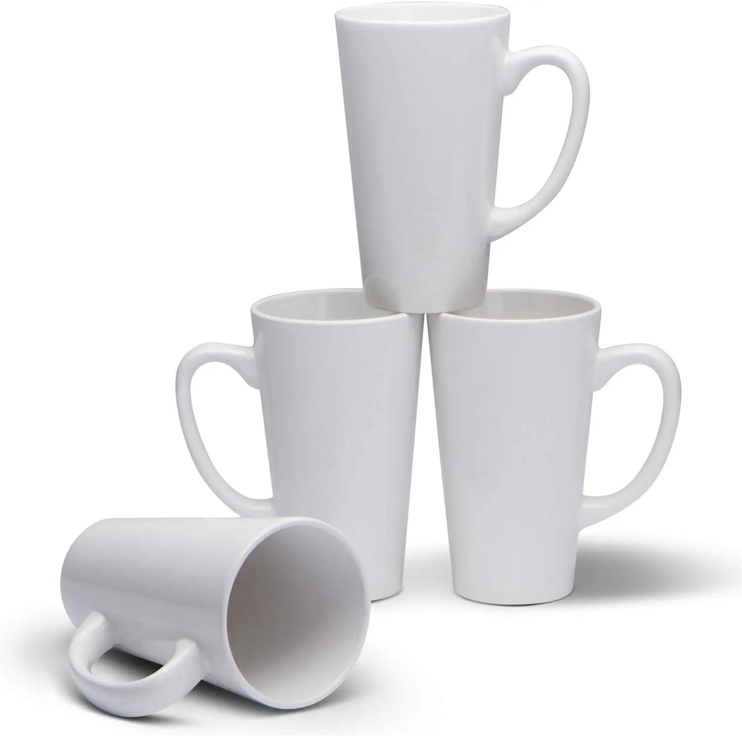 High Quality 16oz Cup Simple Ceramic Cup Plain White Milk Tea  Large Tall Ceramic Coffee Mug
