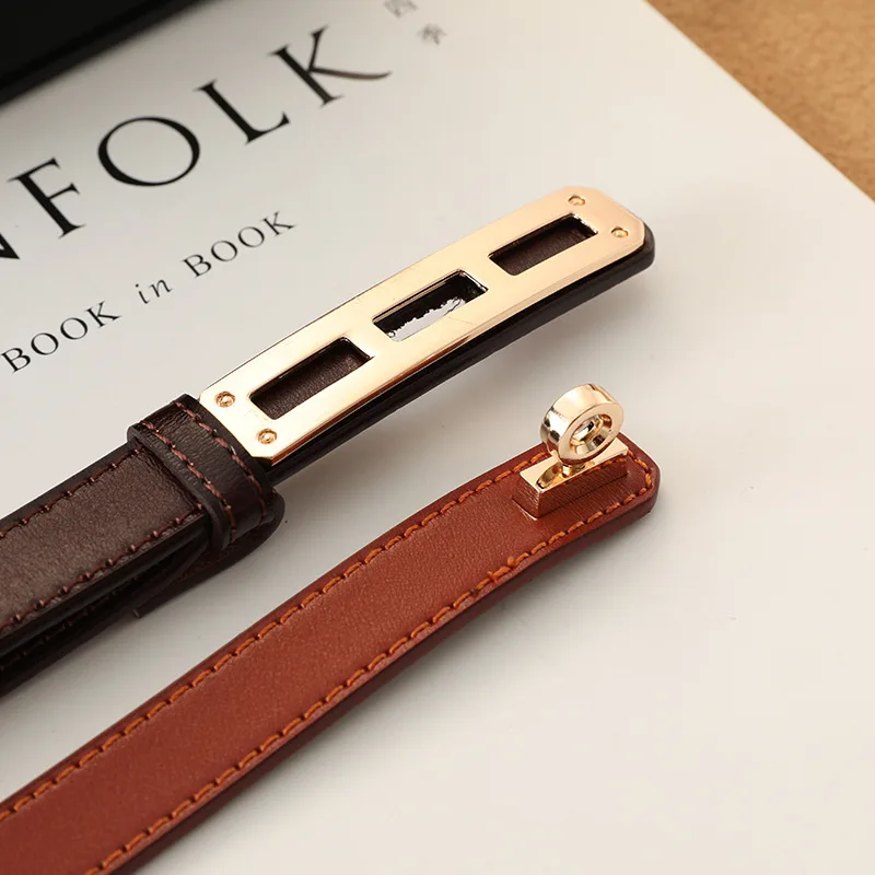  Wholesale New Trendy Korean Fashion Belt Woman Genuine Leather Thin Bbelt Ladies Decoration Matching Waist Slim