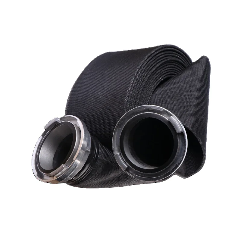 Oil Water Foam Discharge Canvas Layflat Lined Hose  Durable Fire Fighting Hose For Farm Irrigation Pipes