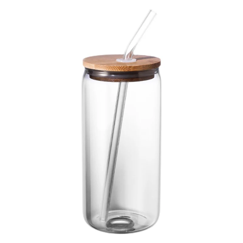 16oz Sippy Cup Manufacturer Drinkware Clear Frosted Sublimation Tumbler Drinking Beer Can Shaped Glass Cold Cups Glasses Tumbler