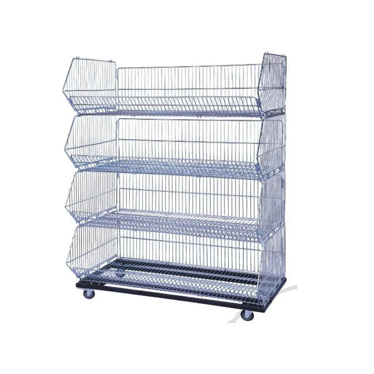 modern supermarket wire basket display grid shelf from manufacturer