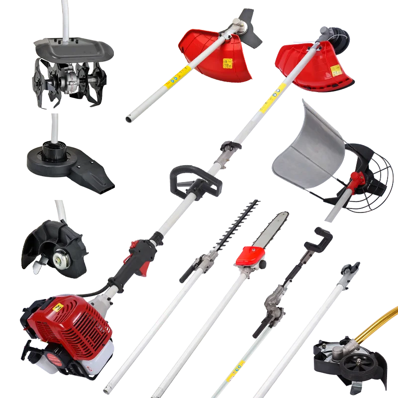 New Multi-function Long Reach Pole Chainsaw 25.4cc Olive Shaker Brush Cutter