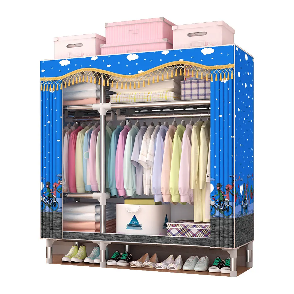 
Cheap Corner bedroom Polyester Non-woven Layer fabric foldable closet cupboard wardrobe for home C2055 