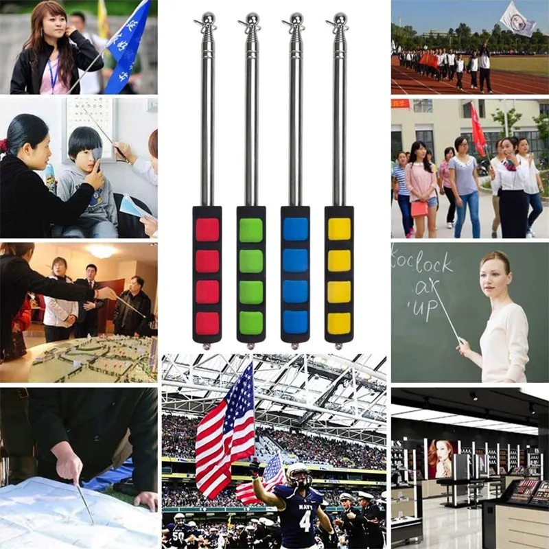 Meters Flagpoles Telescoping Telescopic Flag Pole for Teaching Pointer Tour Guide Banner Flagstaff Random Color