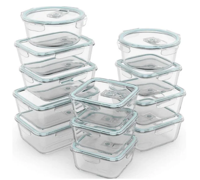 
Newly 24 Piece Superior Glass Food Storage Containers Set BPA free Locking lids 100% Leakproof 