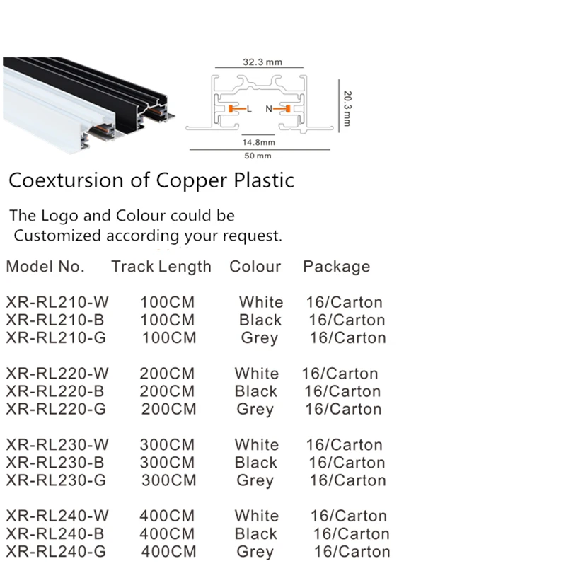 led Spotlight lighting Track 2 Wires Led Track Lighting System CE 90 Modern Aluminum Alloy spotlight track system