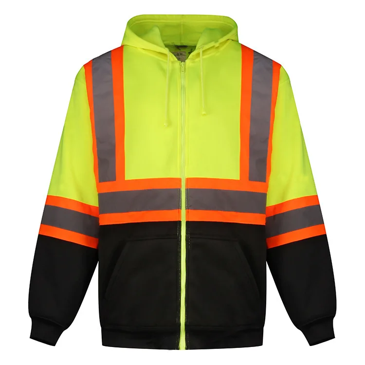 Hivis Thick Waterproof Duty Road Patrol Cotton Reflective Fluorescent Workwear Jacket Manufacturers For Customs Clothes