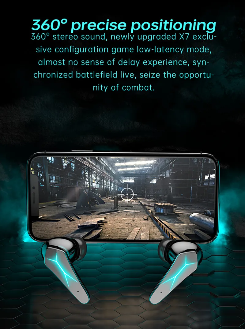 cheap anc tws active noise cancelling eradphones wireless gaming headphones x7