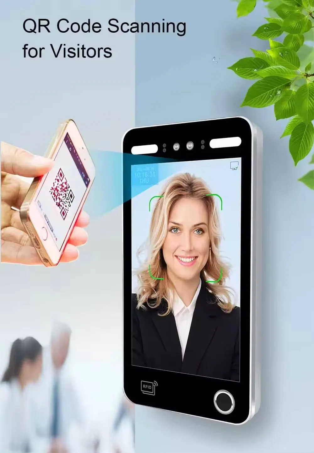 Smart Phone app and Cloud Web software 10 Inches Waterproof Outdoor Face Biometric and card time attendance access control