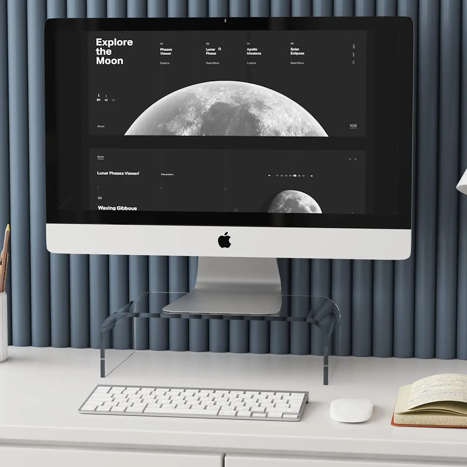 Wholesale Clear Acrylic Monitor Stand for Desk  Laptop Stand Computer Monitor Stand Riser with Keyboard Storage For Home Office