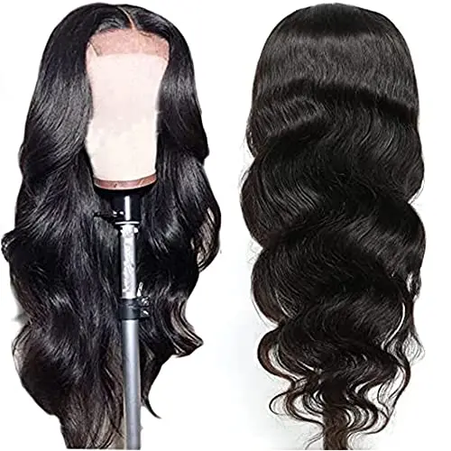 Top Grade Cuticle Aligned Human Hair Line Swiss HD Transparent Lace Body Wave Front Lace Wig Natural Color with Baby hair