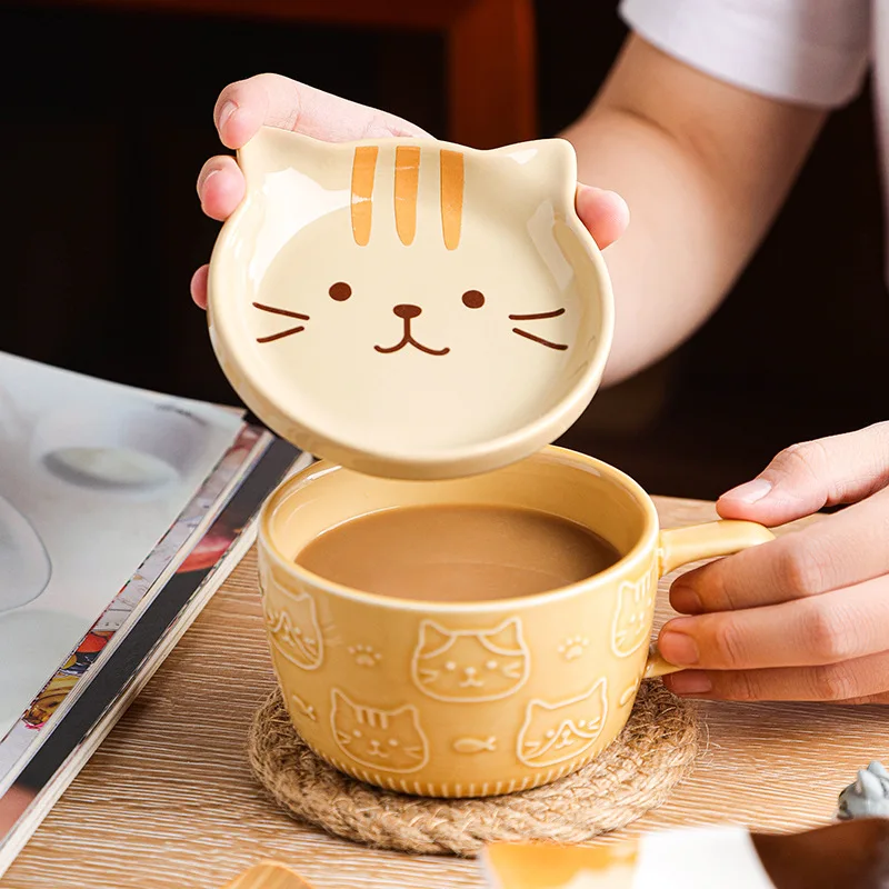 Cute design Ceramic Cat Cartoon Creative Tea Milk Cups Animal Pattern Mugs Unique Coffee Ceramic Mug