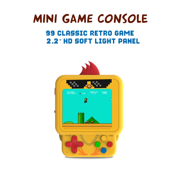 W1 3 Inch Handheld Retro Game Console cut chicken handheld game player 99 IN 1 Game Classic Console gamepad