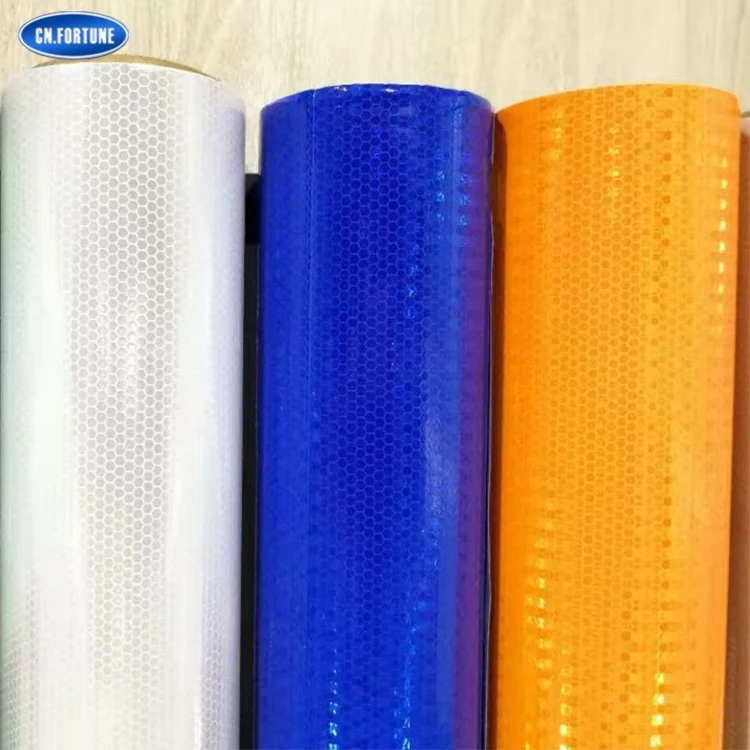 Multicolor Reflective Honeycomb Sticker 300mic PVC Film with Glue, 110mic Liner 1.05/1.24/1.35/1.52*50m