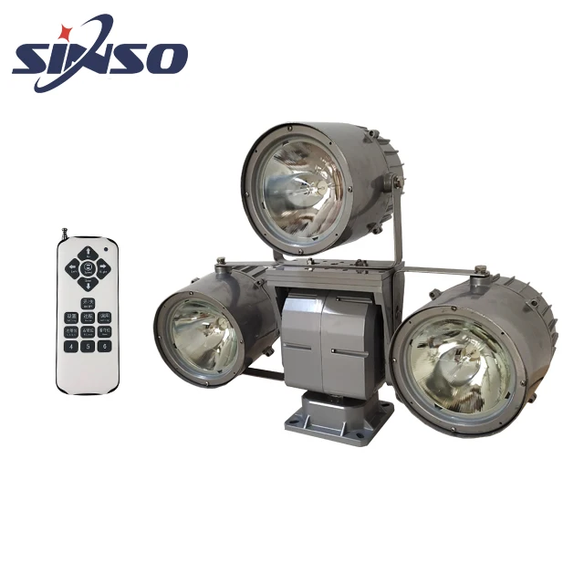 Outdoor waterproof three heads 12V 24VDC remote control xenon search light marine