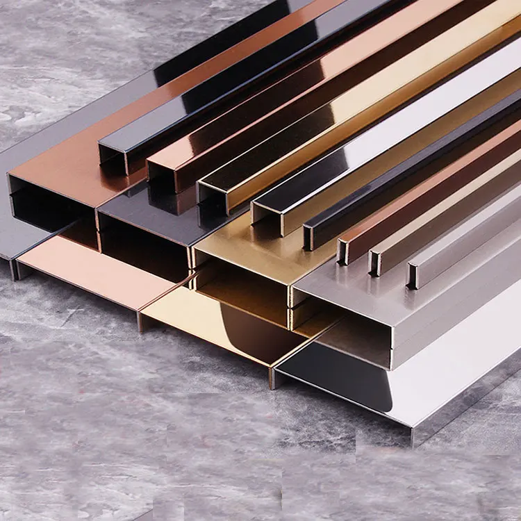 villa house decoration brass strips for flooring brass door stainless steel silver mirror edge trim