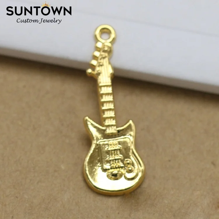 
Suntown Diy Retro Silver Plated Alloy Charms Guitar Jewelry Yiwu Musical Instrument Bling Jewelry For Women Designer Charms 