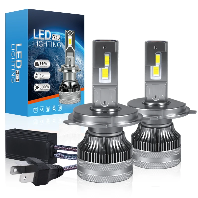 2024 G45 Car H7 Led Headlight Bulb H7 Led 24v Truck Headlight 12v 45w 6000k h7 Led Headlight With Can bus Luces Led H4 Bombillos