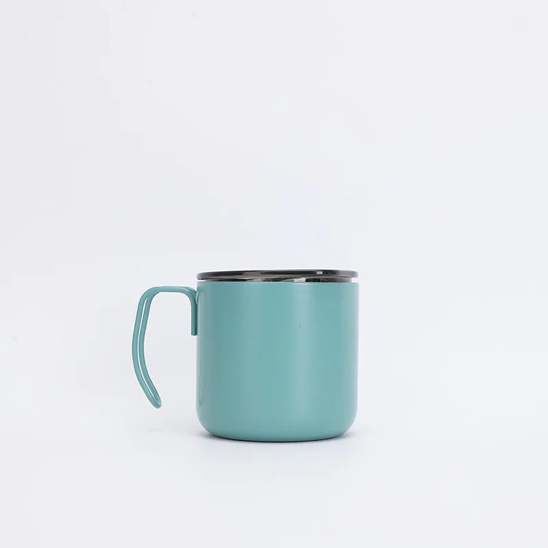 Eco-friendly Double Wall Vacuum Cups Stainless Steel Coffee Travel Mug With Handle Grip