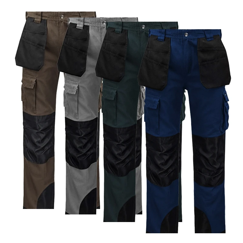 Custom Men Trousers Workwear Multi Pockets Cargo Work pants Knee Pads Uniform Wholesale
