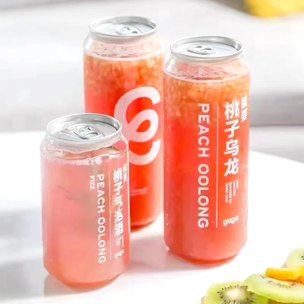2023 Drink shop hot sale can aluminum 330 ml beverage Cake dessert PET Plastic Cans