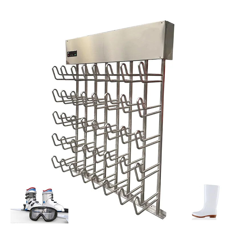 industrial Wall-mounted Stainless Steel Ski Boot Dryer display rack for boots and gloves with Ozone