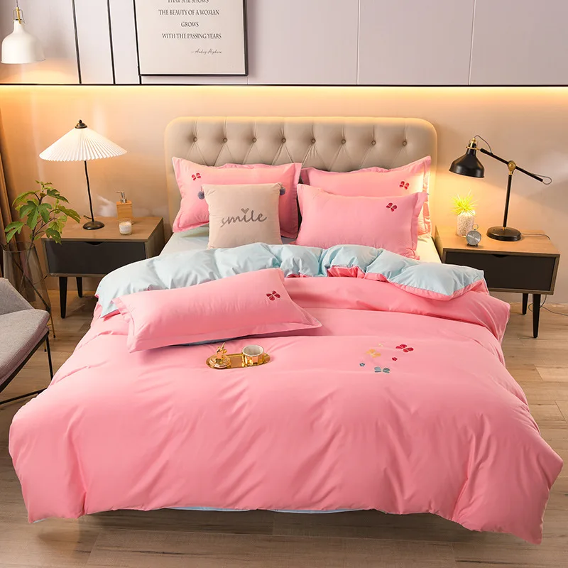 Home Textile White French Lace Fabric Bedding Set for Adults