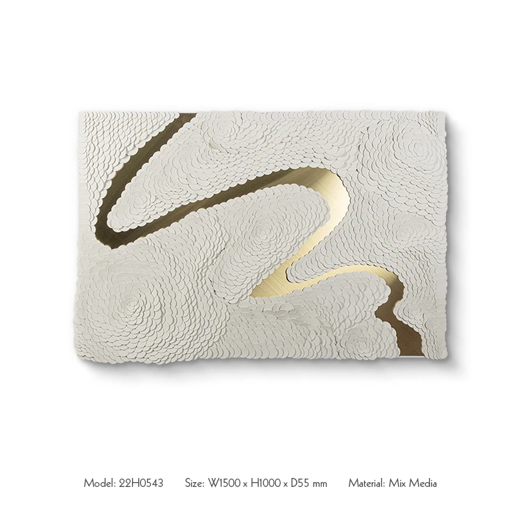 Mixed Media Stainless Steel Modeling Gold Home Decor Luxury Hallway Stair Modern Paintings Art on Leather
