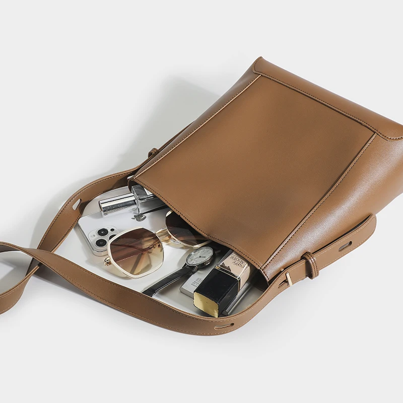 Wholesale Ladies long Strap Shoulder Bag Fashion pu leather Bucket bag handbags for women designer