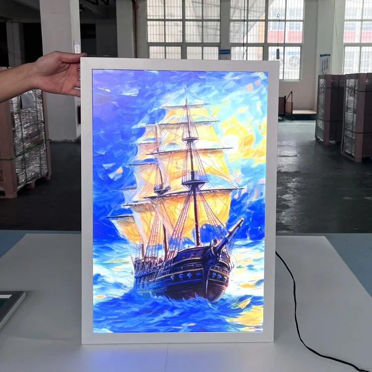 Super slim LED movie poster backlit frame LED light box sign picture frame slim snap frame menu LED light box