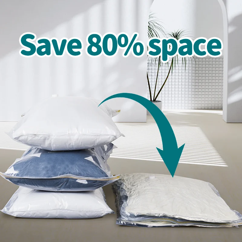 Space Saver Cube Vacuum Compression Storage Bags Plastic Clothes Bag For Cloths and Bedding Closet Organizer