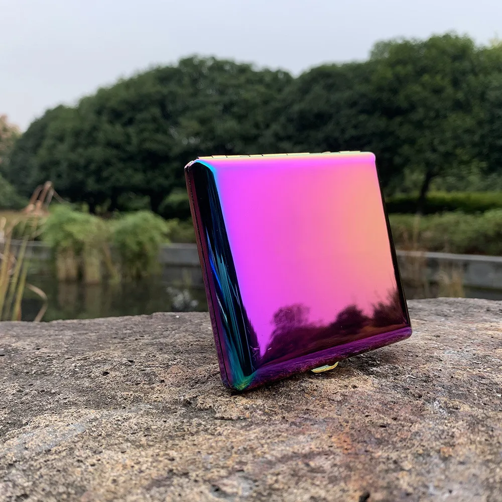XYH010 Metal Light Colorful Cigarette Holder 20pcs Packing Portable Cigarette Case