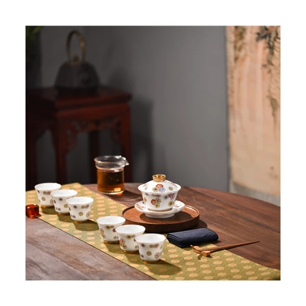 Функциональный сервис oem, экологически чистый изысканный фарфоровый подарок Цзиндэчжэнь, важный высококачественный чайный сервиз, роскошный подарочный набор