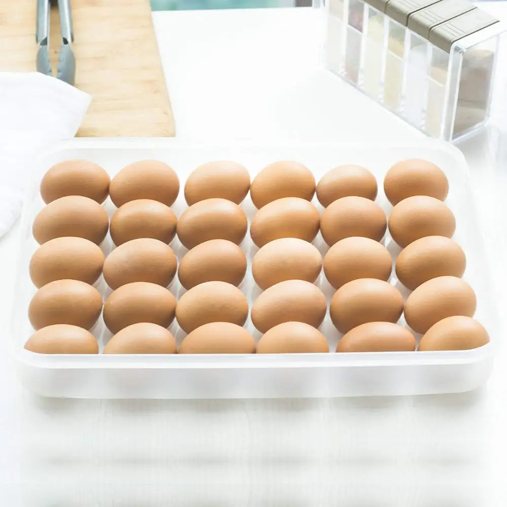 Штабелируемый контейнер для яиц с крышкой для холодильника, лоток для яиц