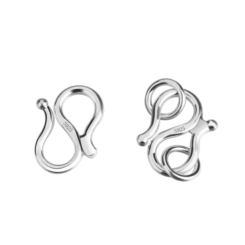 S925 sterling silver necklace S buckle handmade diy buckle bracelet M buckle  accessories wholesale factory direct sales