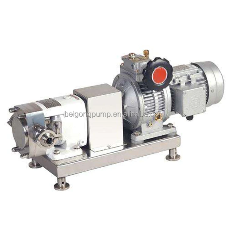 Stainless Steel 2-3 Lobe Cam Rotary Pump Motor Powered Transfer Gear Type Pump for Water Edible Oil Juice Jam Sauce