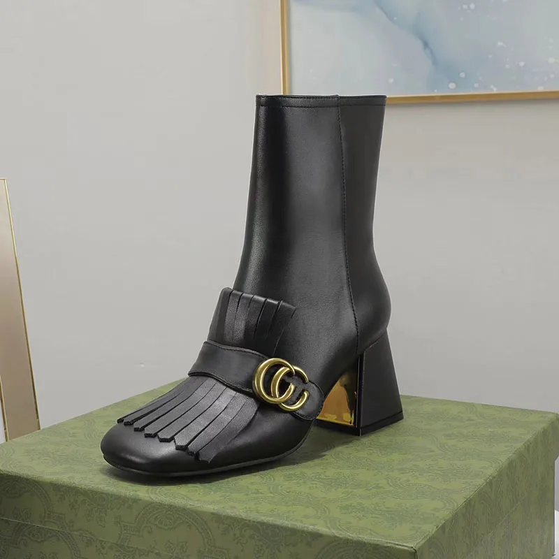 Женские ботинки из натуральной кожи, модные дизайнерские ботинки на высоком каблуке 7 см