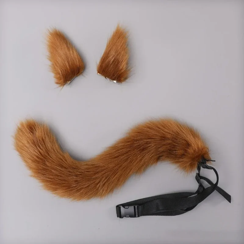 Wolf Fox Ears Tail Adjustable Belt Furry Animal Headband Cosplay Props