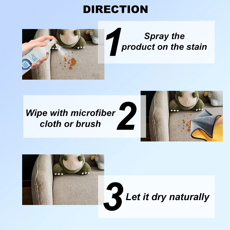 Fabric stain remover spray fabric sofa cleaner spray cleaning spray for microfiber fabric