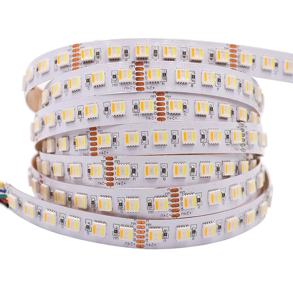 Factory Price High quality  5 In 1 Chip SMD RGB CCT LED Light Strip DC 12V 24V 5in1 RGBCWW flexible led strip tape