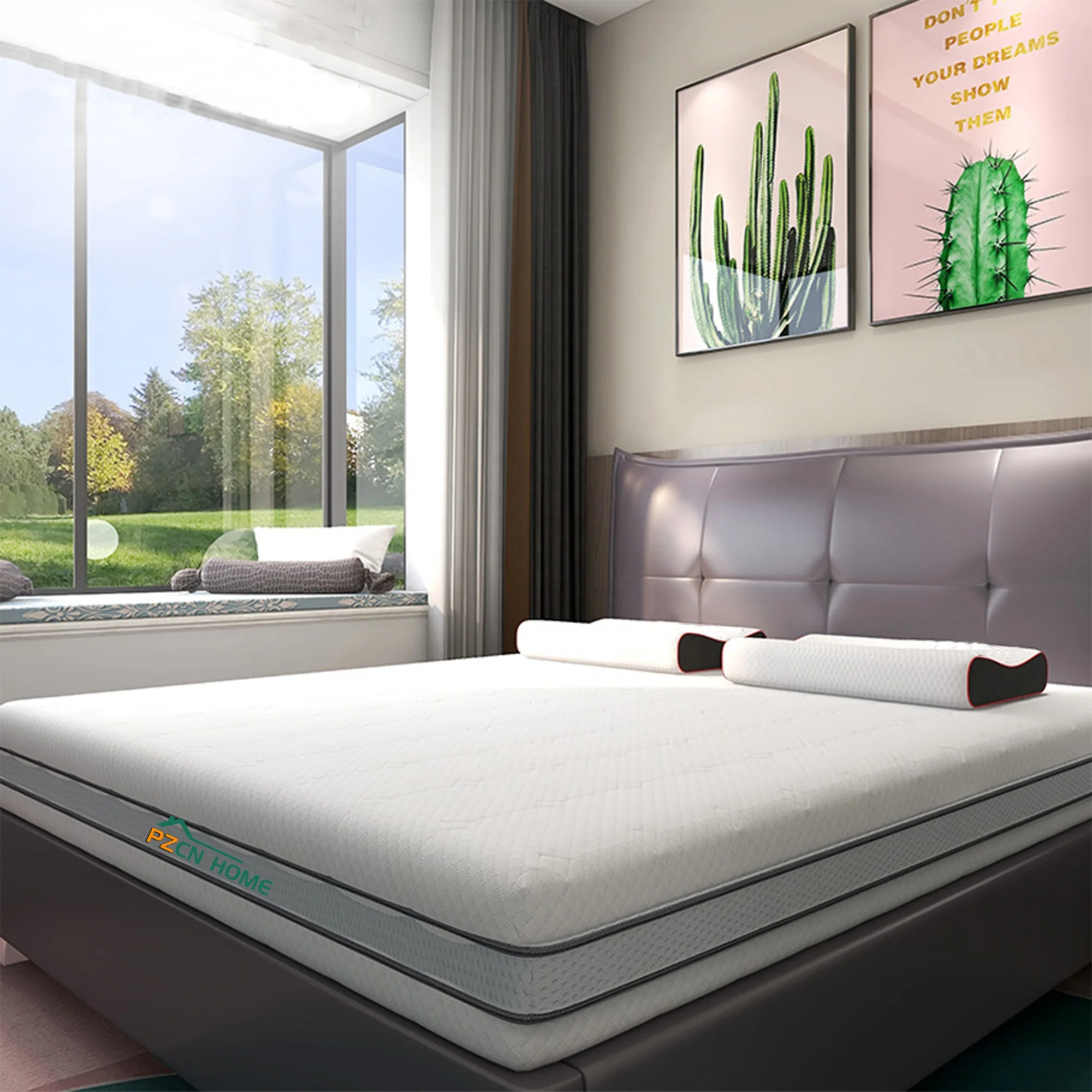 Luxury Design Plush Euro Pillow Top Cool Memory Foam & Latex & Pocket Spring King Size Mattress