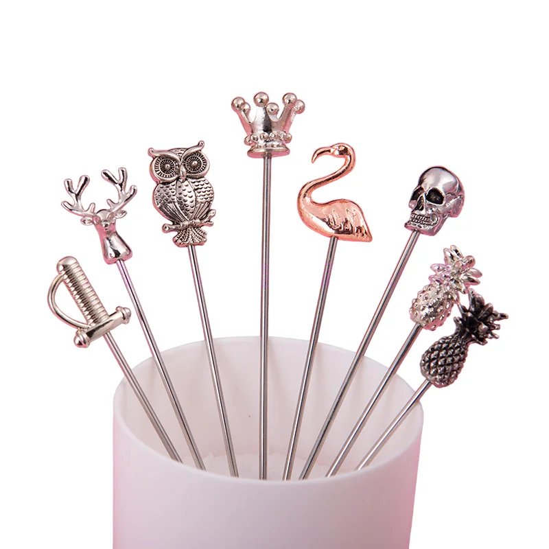 Cocktail Picks Stainless Steel Martini Picks Reusable Animal Shape Horse Lion etc