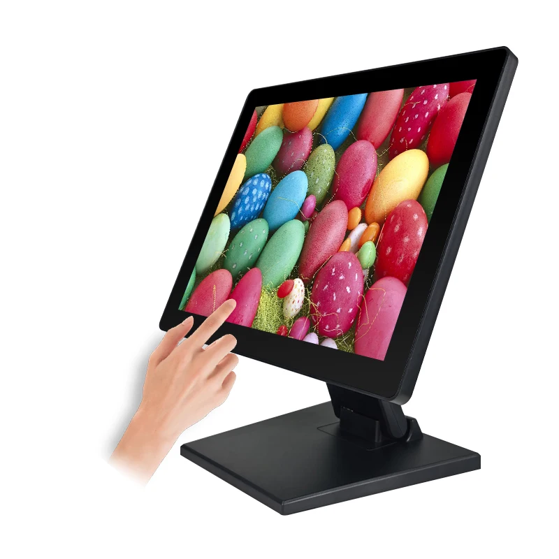 Профессиональные Дешевые 15 17 дюймов плоский мульти емкостный сенсорный экран компьютерного монитора pos система с 75*75 мм vesa